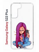 Чехол-накладка Samsung Galaxy S22 Plus (610634) Kruche PRINT Pink Hair