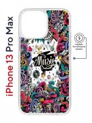 Чехол-накладка iPhone 13 Pro Max Kruche Magnet Print Music