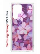 Чехол-накладка Samsung Galaxy S22 Ultra Kruche Print Гортензия