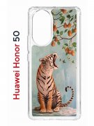 Чехол-накладка Huawei Nova 9/Honor 50 Kruche Print Тигр под деревом