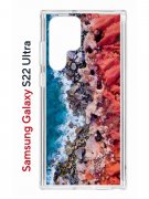 Чехол-накладка Samsung Galaxy S22 Ultra Kruche Print Морской берег