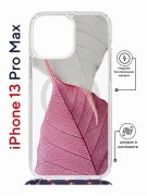 Чехол-накладка iPhone 13 Pro Max Kruche Magrope Print Pink and white