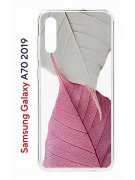 Чехол-накладка Samsung Galaxy A70 2019 Kruche Print Pink and white