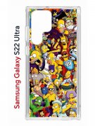 Чехол-накладка Samsung Galaxy S22 Ultra Kruche Print Симпсоны