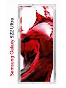 Чехол-накладка Samsung Galaxy S22 Ultra Kruche Print Вино