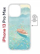 Чехол-накладка iPhone 13 Pro Max Kruche Magnet Print озеро цветов