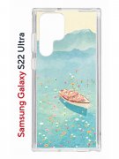 Чехол-накладка Samsung Galaxy S22 Ultra Kruche Print озеро цветов