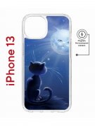 Чехол-накладка iPhone 13 Kruche Magnet Print Лунный кот