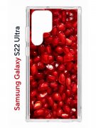 Чехол-накладка Samsung Galaxy S22 Ultra Kruche Print Гранат