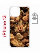 Чехол-накладка Apple iPhone 13 (610627) Kruche PRINT Котик с рыбками