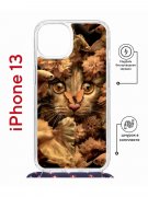 Чехол-накладка Apple iPhone 13 (610629) Kruche PRINT Котик с рыбками