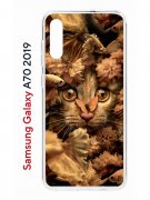 Чехол-накладка Samsung Galaxy A70 2019 (576908) Kruche PRINT Котик с рыбками