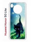 Чехол-накладка Huawei Nova 8i (610636) Kruche PRINT Черный кот