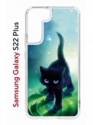 Чехол-накладка Samsung Galaxy S22 Plus Kruche Print Черный кот