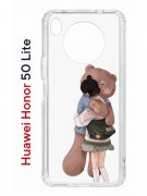 Чехол-накладка Huawei Nova 8i (610636) Kruche PRINT Девочка с мишкой