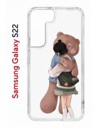 Чехол-накладка Samsung Galaxy S22 (610633) Kruche PRINT Девочка с мишкой