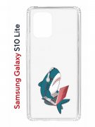 Чехол-накладка Samsung Galaxy S10 Lite (582683) Kruche PRINT Акула