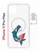 Чехол-накладка Apple iPhone 11 Pro Max (598895) Kruche PRINT Акула