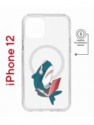 Чехол-накладка iPhone 12/12 Pro Kruche Magnet Print Акула