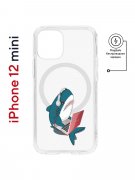 Чехол-накладка iPhone 12 mini Kruche Magnet Print Акула