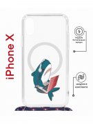 Чехол-накладка Apple iPhone X (598925) Kruche PRINT Акула