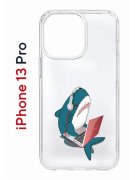 Чехол-накладка iPhone 13 Pro Kruche Print Акула