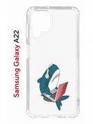 Чехол-накладка Samsung Galaxy A22 (606545) Kruche PRINT Акула