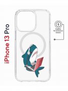 Чехол-накладка iPhone 13 Pro Kruche Magnet Print Акула