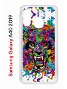 Чехол-накладка Samsung Galaxy A40 2019 Kruche Print Colored beast