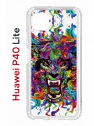 Чехол-накладка Huawei P40 Lite  (588940) Kruche PRINT Colored beast