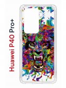 Чехол-накладка Huawei P40 Pro+ Kruche Print Colored beast