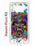 Чехол-накладка Xiaomi Poco X3 (593960) Kruche PRINT Colored beast
