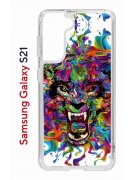 Чехол-накладка Samsung Galaxy S21 (594685) Kruche PRINT Colored beast