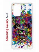 Чехол-накладка Samsung Galaxy A32 (598888) Kruche PRINT Colored beast