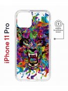Чехол-накладка Apple iPhone 11 Pro (598891) Kruche PRINT Colored beast