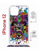 Чехол-накладка iPhone 12/12 Pro Kruche Magrope Print Colored beast