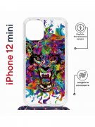 Чехол-накладка Apple iPhone 12 mini (598926) Kruche PRINT Colored beast