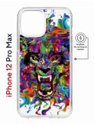 Чехол-накладка Apple iPhone 12 Pro Max (598885) Kruche PRINT Colored beast