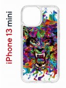 Чехол-накладка Apple iPhone 13 mini (606541) Kruche PRINT Colored beast