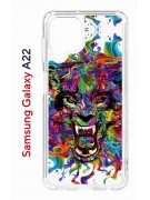 Чехол-накладка Samsung Galaxy A22 (606545) Kruche PRINT Colored beast