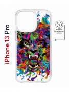 Чехол-накладка Apple iPhone 13 Pro (610631) Kruche PRINT Colored beast