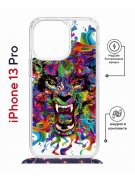 Чехол-накладка Apple iPhone 13 Pro (610630) Kruche PRINT Colored beast