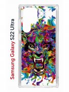 Чехол-накладка Samsung Galaxy S22 Ultra Kruche Print Colored beast