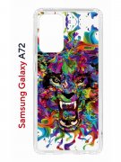 Чехол-накладка Samsung Galaxy A72 (598893) Kruche PRINT Colored beast