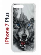 Чехол-накладка iPhone 7 Plus/8 Plus Kruche Print Волк
