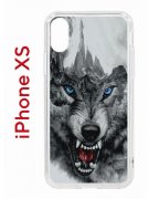 Чехол-накладка iPhone X/XS Kruche Print Волк