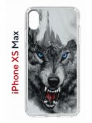 Чехол-накладка iPhone XS Max Kruche Print Волк