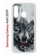 Чехол-накладка Samsung Galaxy A60 2019 Kruche Print Волк