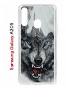 Чехол-накладка Samsung Galaxy A20S Kruche Print Волк