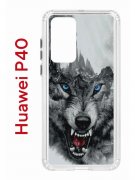 Чехол-накладка Huawei P40 Kruche Print Волк